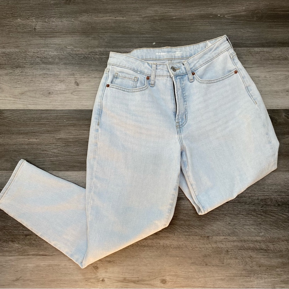 172 Old Navy Curvy O.G. Straight Leg Jeans High Rise Light Wash Blue Size 8